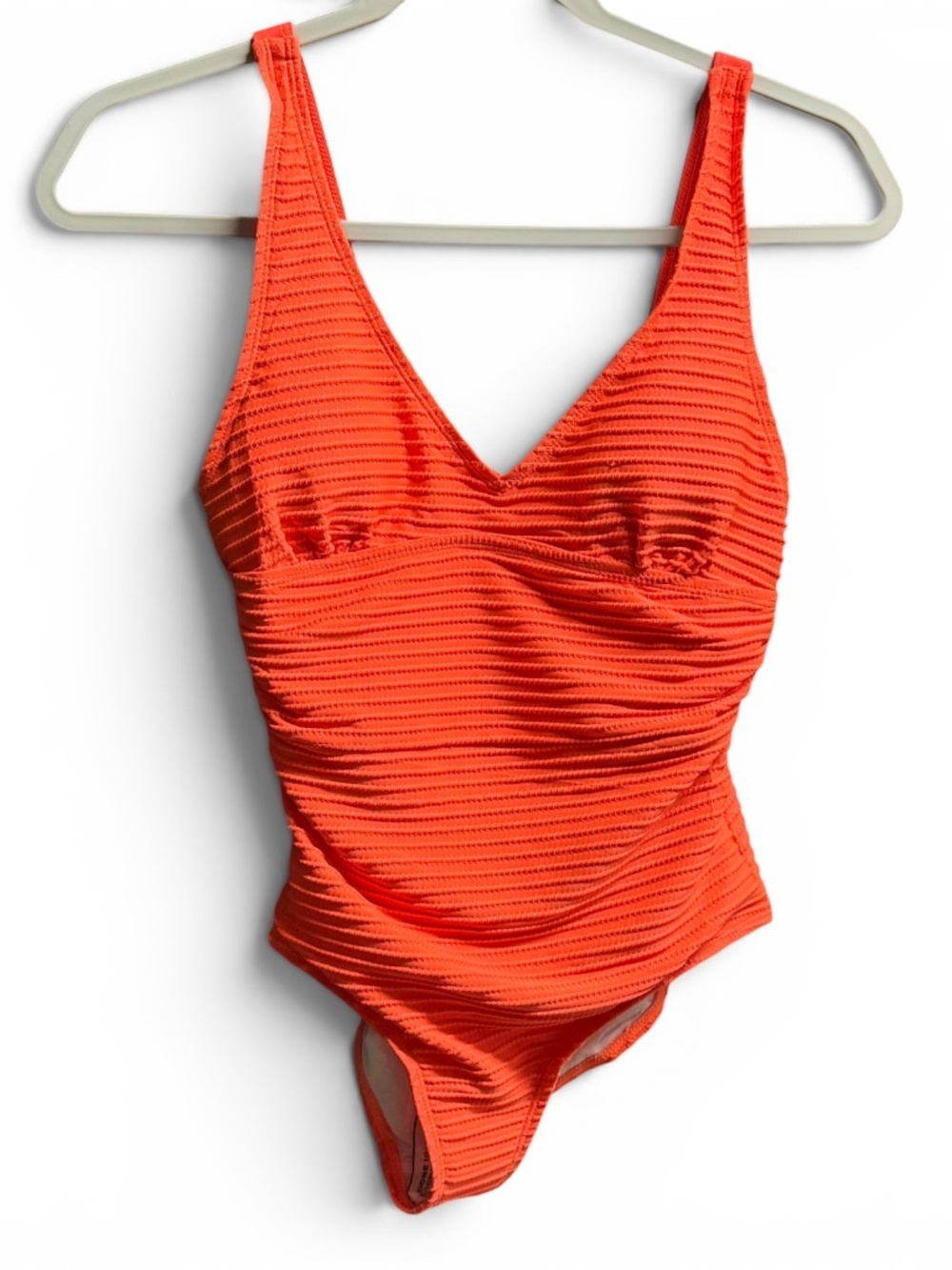 NWOT Orange Ribbed One Piece Swimsuit Size 14Y Adjustable Straps
